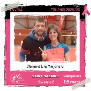 Victoire en double mixte série 2 à Saint Nazaire